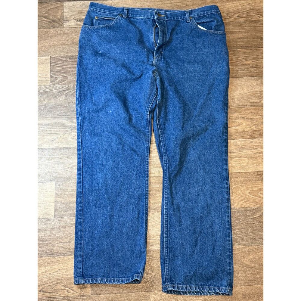 Vintage Lee Made in USA Men's Blue Denim Jeans 44x32 Medium Wash Workwear